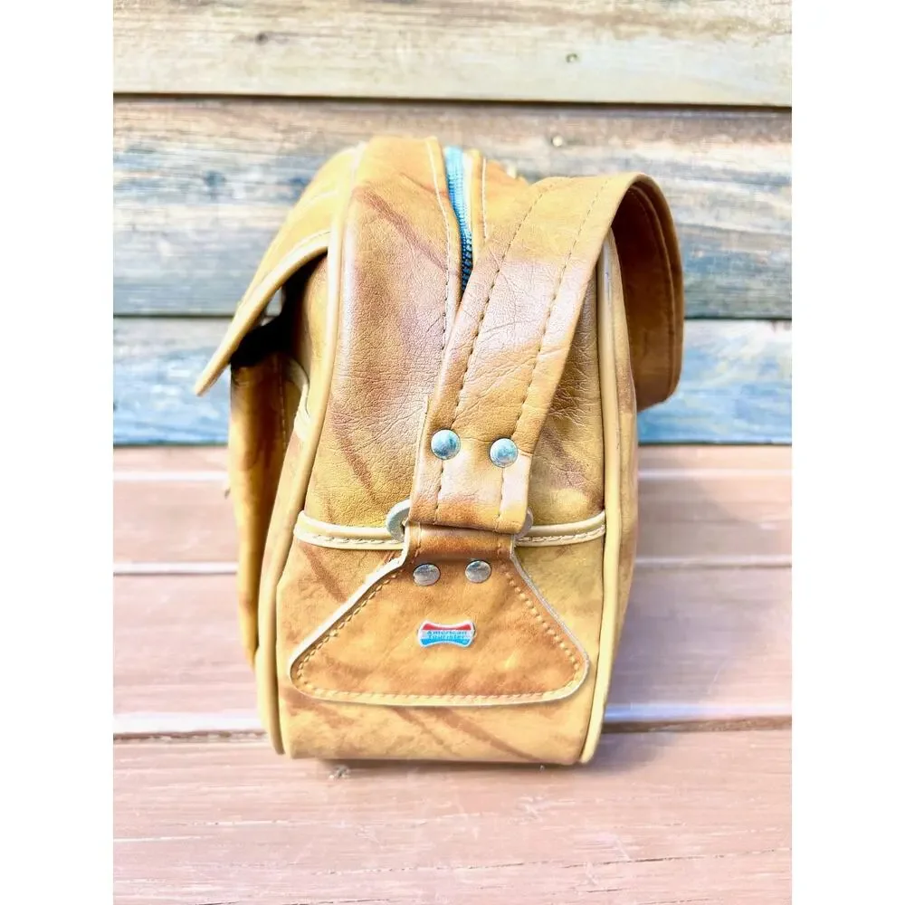 Vintage 1975 American Tourister Tan Shoulder Bag Carry On With Original Tag